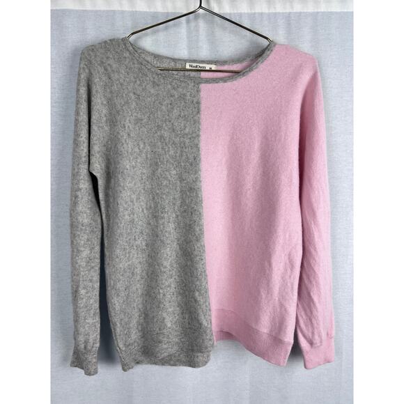 Woolovers Sweater Wool Cashmere Colorblock Quiet Luxury Minimalist Capsule Cozy - Picture 1 of 6